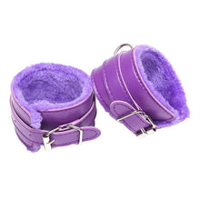 Adjustable PU Leather Plush Sex Handcuffs Sex Restraining Toy Adult Bondage Pleasure Toy