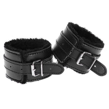 Adjustable PU Leather Plush Sex Handcuffs Sex Restraining Toy Adult Bondage Pleasure Toy