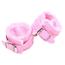 Adjustable PU Leather Plush Sex Handcuffs Sex Restraining Toy Adult Bondage Pleasure Toy