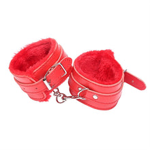 Adjustable PU Leather Plush Sex Handcuffs Sex Restraining Toy Adult Bondage Pleasure Toy