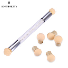 Double-ended Gradient Blooming Nail Brush with 5 Sponge Heads Acrylic UV Gel Shade Maker Pen Manicure Nail Art Tool