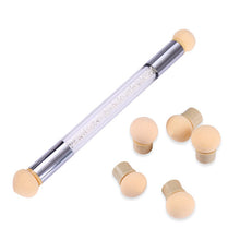 Double-ended Gradient Blooming Nail Brush with 5 Sponge Heads Acrylic UV Gel Shade Maker Pen Manicure Nail Art Tool