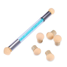Double-ended Gradient Blooming Nail Brush with 5 Sponge Heads Acrylic UV Gel Shade Maker Pen Manicure Nail Art Tool